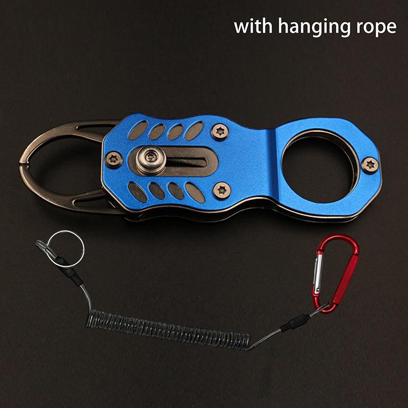 Mini Fish Lip Grabber with Secure Lanyard Stainless Steel Designed for Efficient Fishing Adventures
