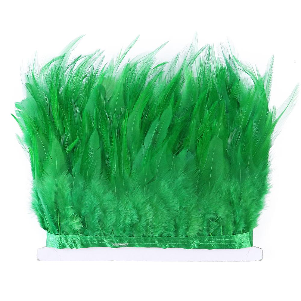 Feather4-6inch High Quality Chicken Feathers Trim Fringe 1meter Mint Green Rooster Feather Ribbon Wedding Dress Creative Crafts Plumes