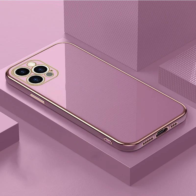 Мягкий чехол из ТПУ с 6D покрытием для iPhone 15 14 13 12 11 Pro Max XR XS X 7 8 Plus SE Mini 6S, силиконовый бампер, задняя крышка для телефона