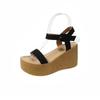 Women Leisure Wedges Heeled Shoes Fashion Summer New Sandals Black Party Platform High Heels Shoe Sandalias Mujer Size 42