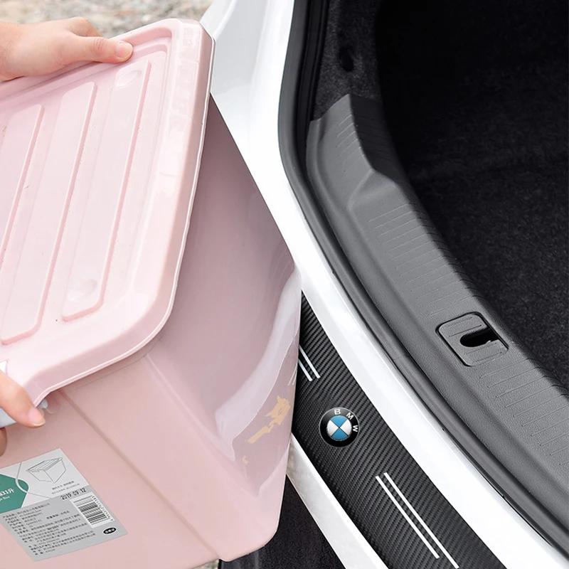 KLIB4 New Carbon Fiber Car Trunk Protector Stickers For BMW X1 X3 X4 X5 X7 F10 F20 F30 G20 F15 F16 F34 E90 E91 E92 E93 1 2 3 4 5