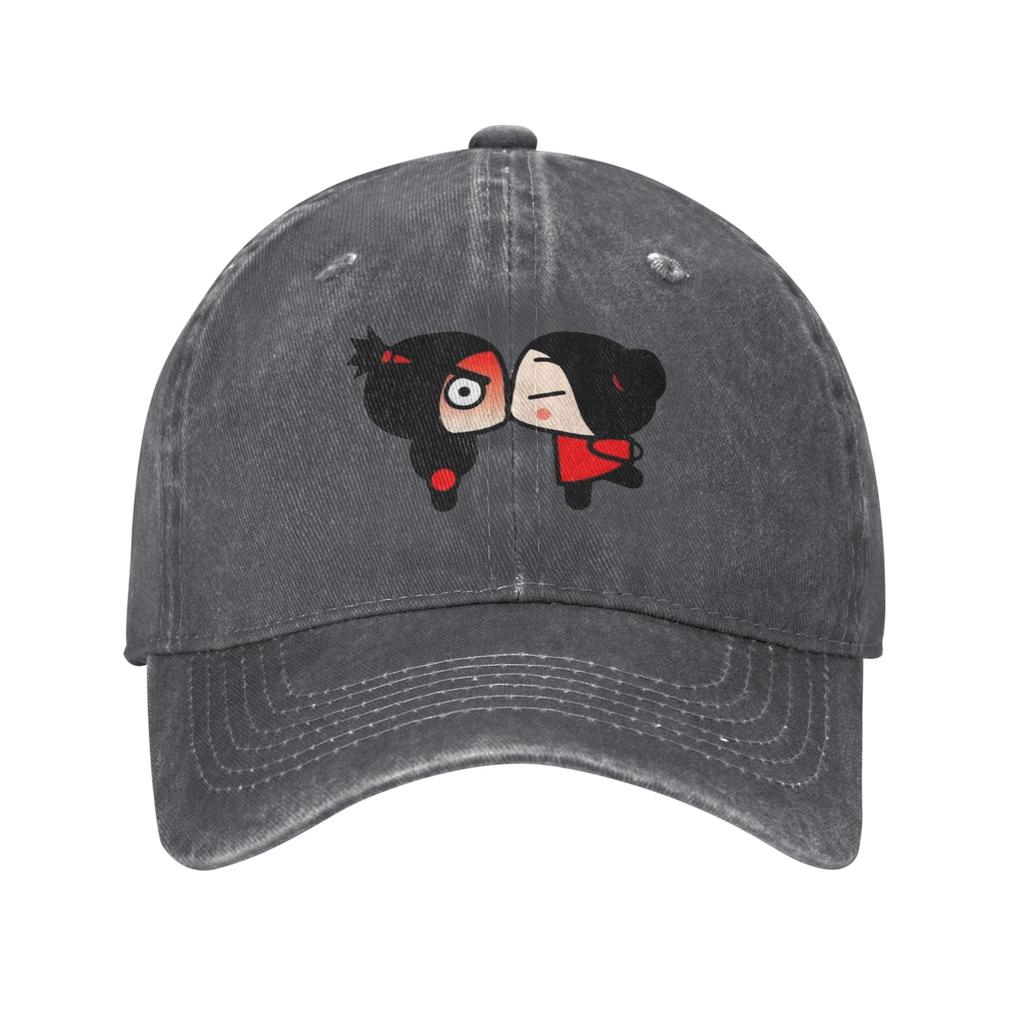 pucca Washed Denim Cap Casual Baseball Caps Adjustable Hat Summer Unisex Baseball Hats