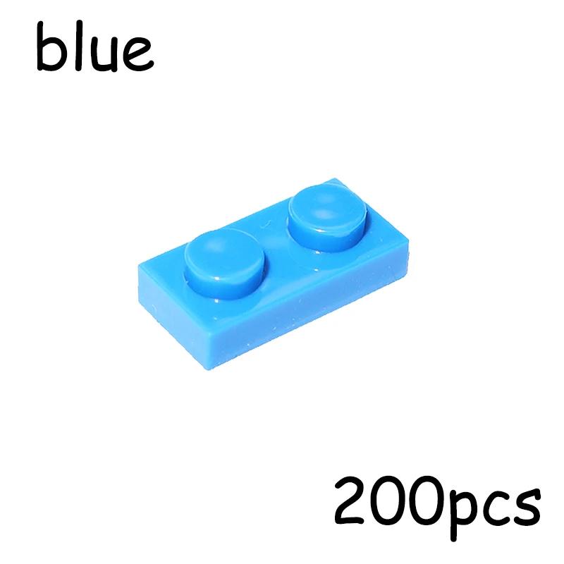 200 шт. Конструктор DIY Фигурки Кирпичики 1*2 Частицы для Сборки MOC 3023 Тонкая Пластина 1x2 Точки Образовательная Креативная Игрушка для Детей