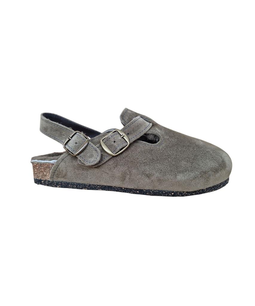 Bosabo Classic Buckle Suede Clog Mule_Khaki(3Cm) Bosw25Wsli013Kha
