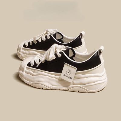 Туфли Shell Head Thick Baseplate, женские весенне-летние новые кожаные белые туфли, женская обувь, повседневная спортивная обувь, туфли Dissolve