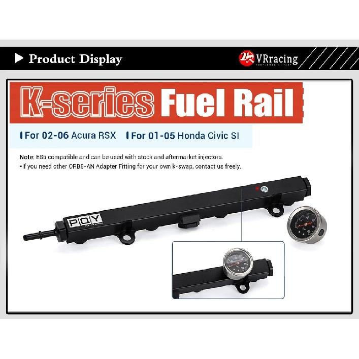 Aluminium K Series Heavy Fuel Rail Kit High Flow Injection Fuel Rail For Honda K20 K24 RSX Civic Si ,Integra EP3 With Oil Gauge