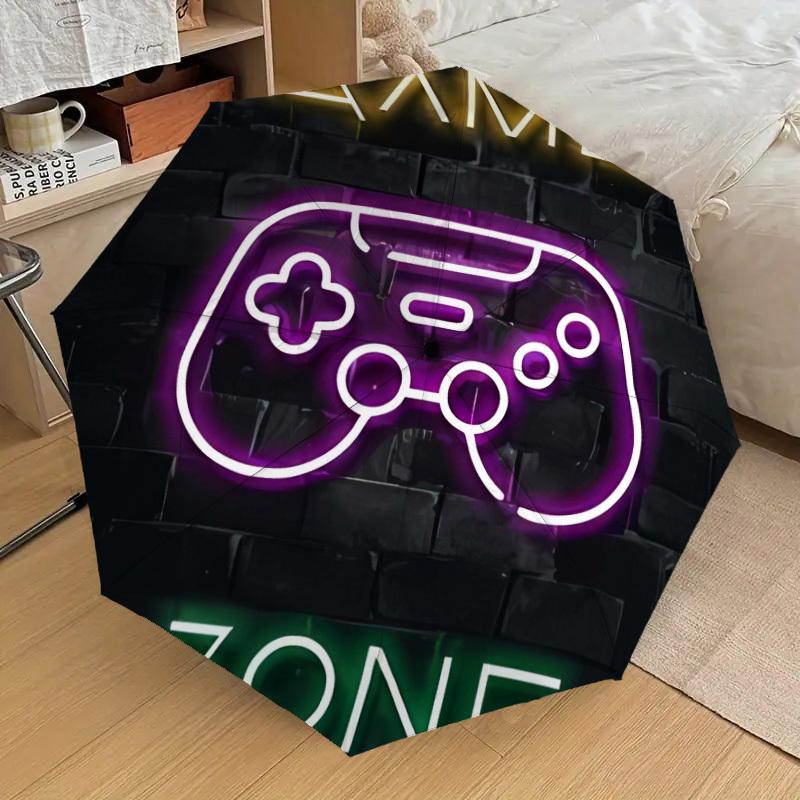 1pc Video Game Neon Sign Umbrella with Plastic Handle,Suitable for All Seasons Home Travel Outdoor UmbrellaDD475