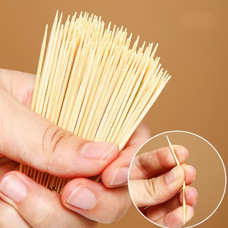 Хорошие бытовые одноразовые походные домашние бытовые зубочистки зубочистки бамбуковые ресторанные двухсторонние 100 шт портативные 200 шт бамбуковые