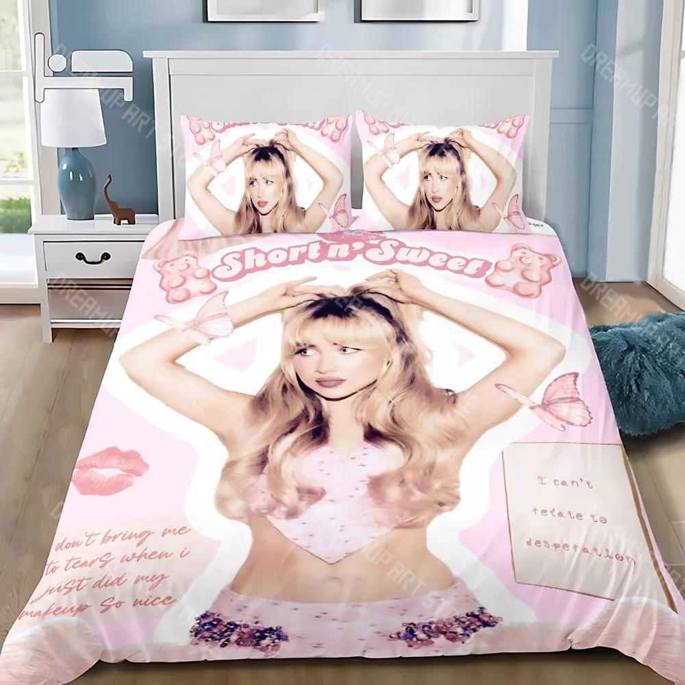 Sabrina CarpenterS Duvet Cover Pillowcase Bedding Set Adult Boy Girl Bedroom Decoration Children Gift Single Double Large S