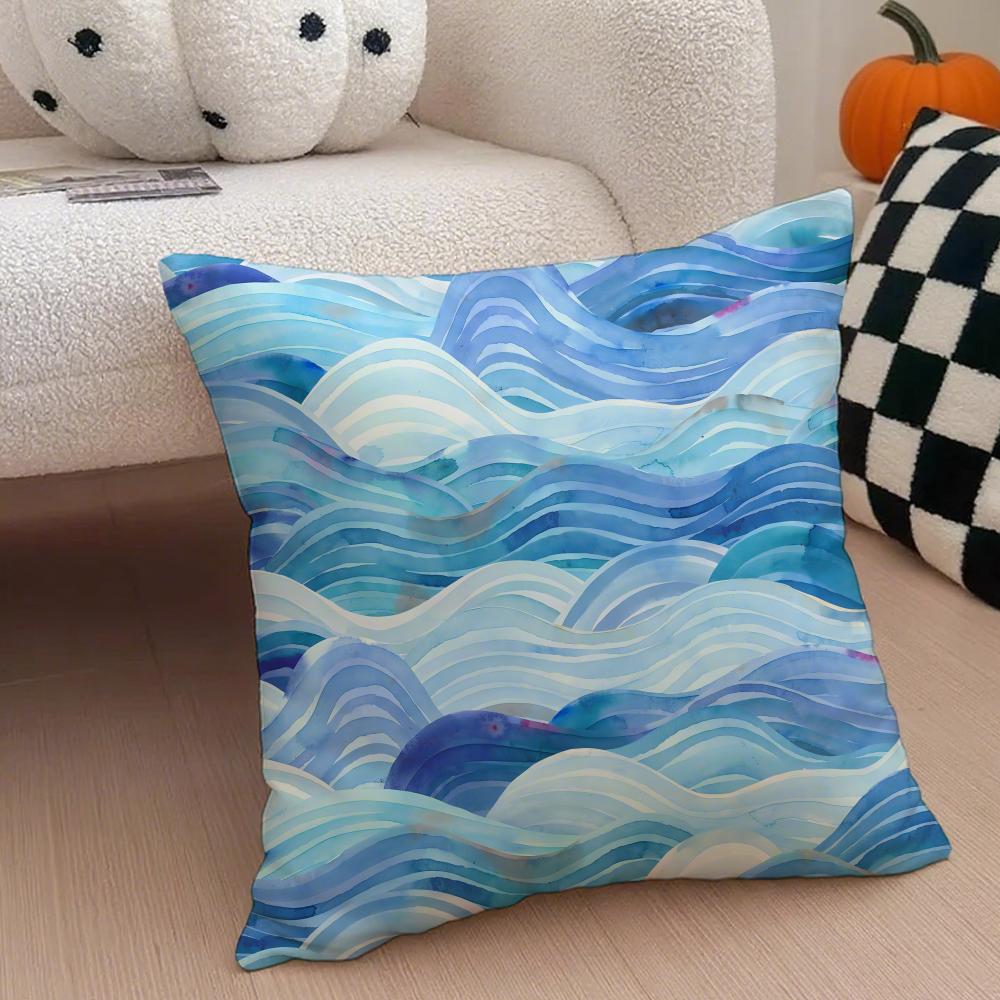 LLandscape Cushion Cover Linen Pillow Case Soft Breathable Protective Couch Room Decoration