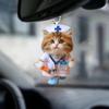 2D Acrylic Cartoon Nurse Kitten Car Rearview Mirror Decorative Pendant Pain Bag Keychain Pendant Home Decoration Pendant