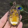 Желтый Флюорит Драгоценный Камень Медная Проволока Оплетка Ювелирная Подвеска 3.27