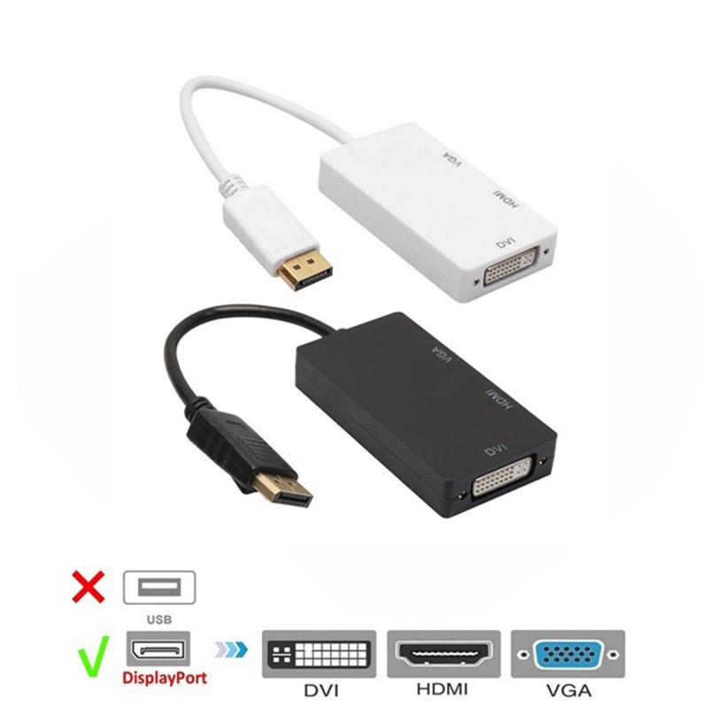 Мини DisplayPort к HDMI DVI VGA 3-в-1 адаптер с чипсетом для Macbook Pro Air для настройки нескольких мониторов