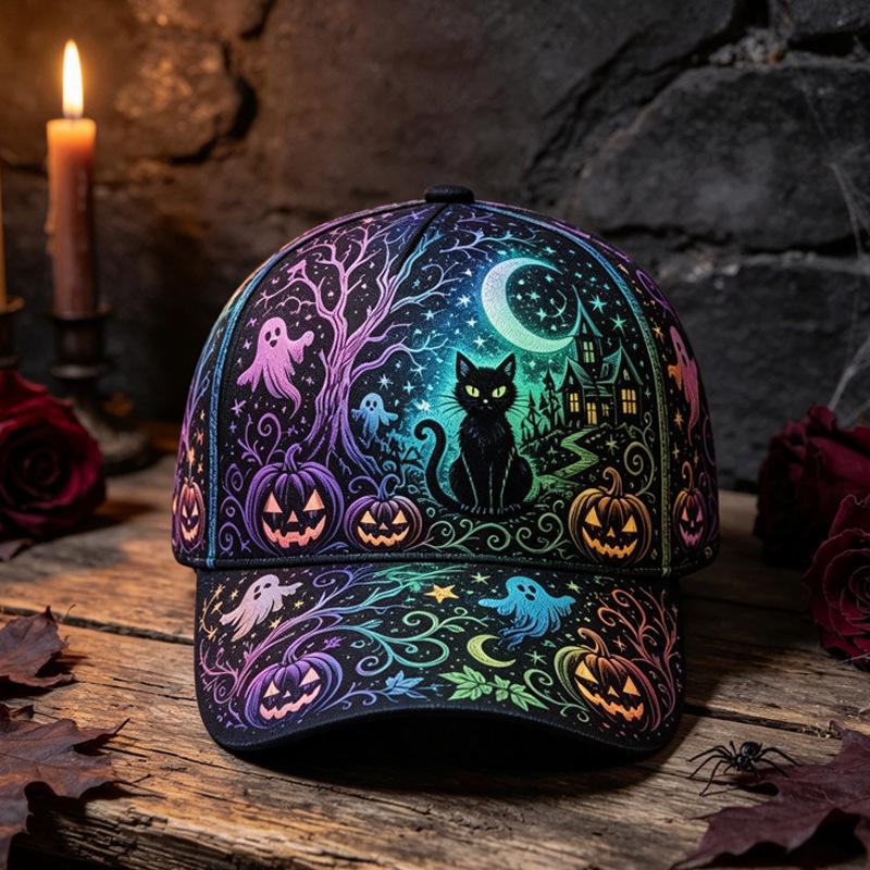 D print Halloween baseball cap women's spring and summer sunshade sun protection cap American style versatile fashion hat sun protection