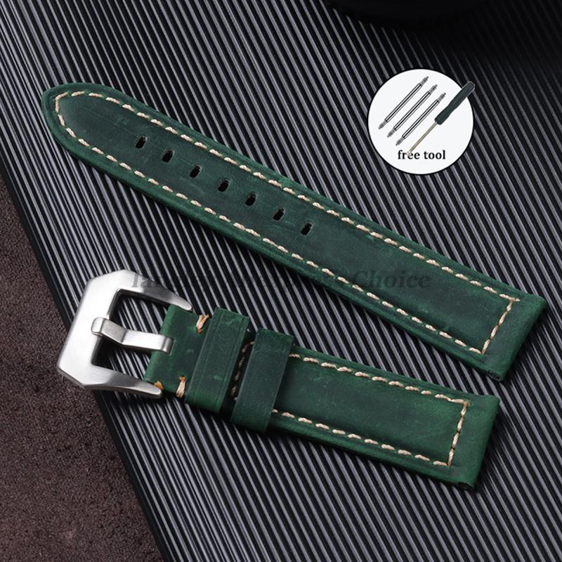 Оригинальный кожаный ремешок для часов Panerai Мужской Женский PAM111/441/312 Лошадиная Коровья Кожа Ремешки 20мм 22мм 24мм 26мм для Casio