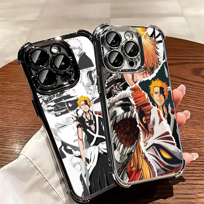 Чехол для телефона с покрытием Bleach Аниме Ичиго Кенпачи Для iPhone 16 17 Pro Max Air 16E 14 15 Plus 12 13 Mini Противоударный Чехол с Airbag