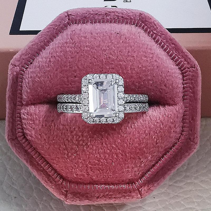 2023 Новый Роскошный Стерлингового Серебра 925 Роскошные Большие Обручальные Кольца Набор для Свадебных Женщин Помолвка Палец Партии Подарок Дизайнерские Ювелирные Изделия