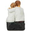 Beautiful Hand Painted Medium Size Resin Sitting Romantic Couple (Pack of 1, Black & White)
