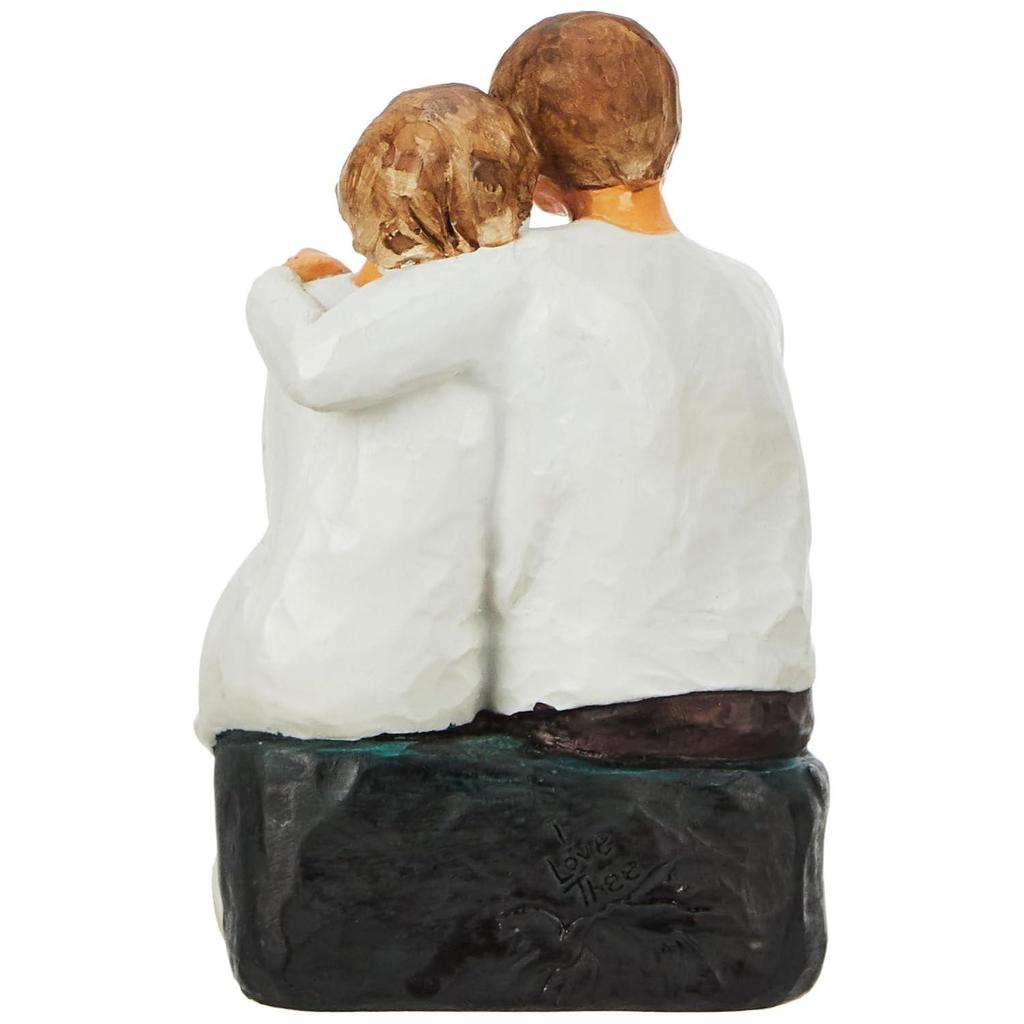 Beautiful Hand Painted Medium Size Resin Sitting Romantic Couple (Pack of 1, Black & White)