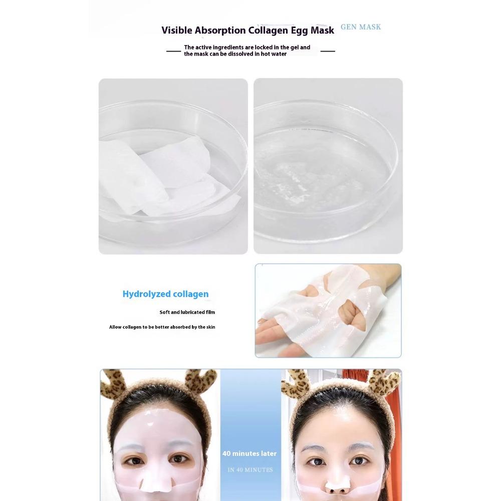 Collagen Transparent Facial Mask Dissolvable Absorbable Facial Mask Light-grain Smooth Full-face Anti-wrinkle Compact Lacquer Split