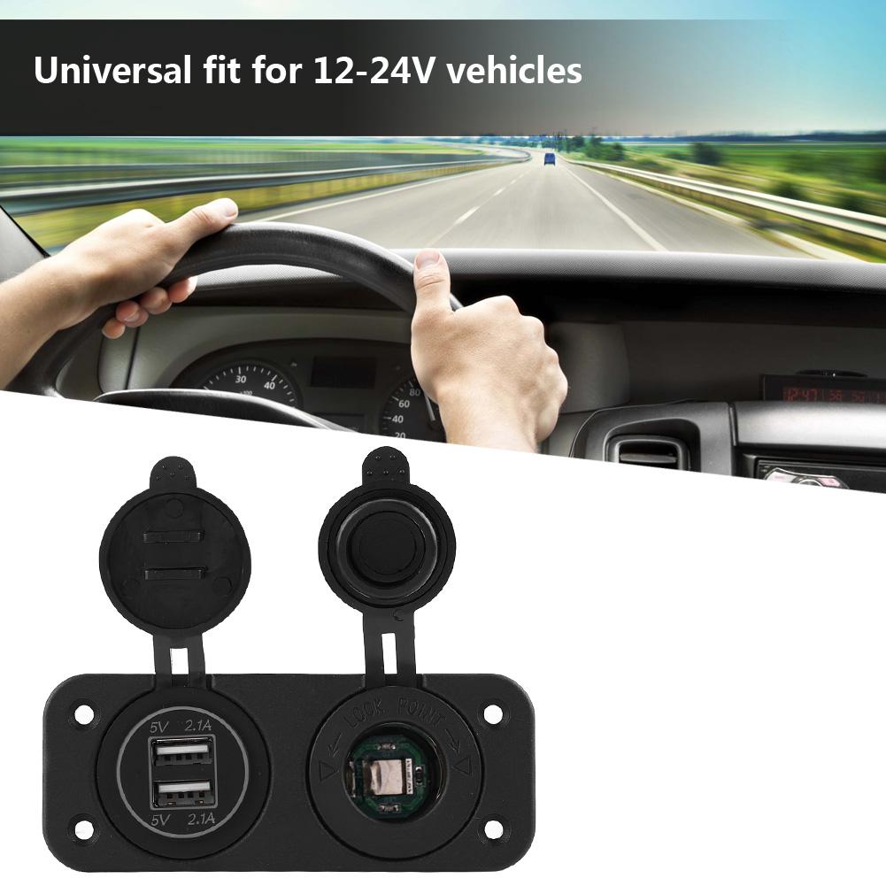 Адаптер гнезда прикуривателя 12 В с двойным USB-зарядным устройством 4,2 А для автомобиля, дома на колесах, яхты, автобуса