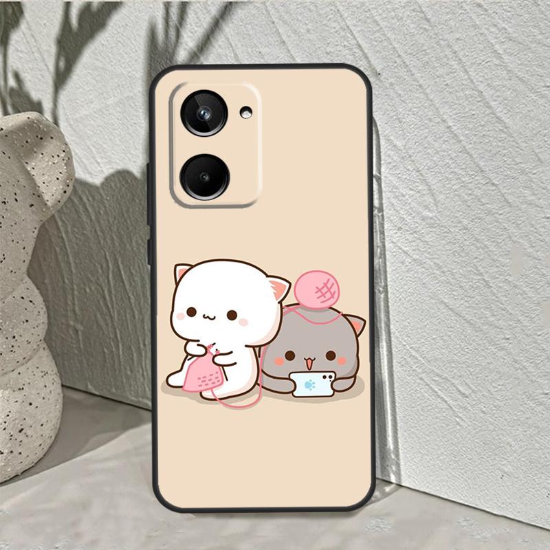 Мультяшный Чехол-Кот Персик Моти Для Realme C53 C30 C55 C33 C35 C31 C21Y C25s C15 C11 GT Neo 5 3T 2T 8 9 10 11 Pro Plus