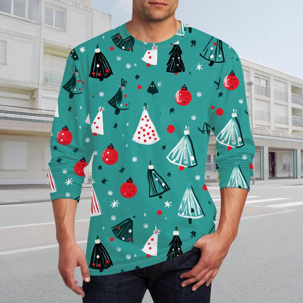 Men's T Shirt O-Neck Clothing Apparel Outdoor Long Sleeve Print Fashion Designer Vintage