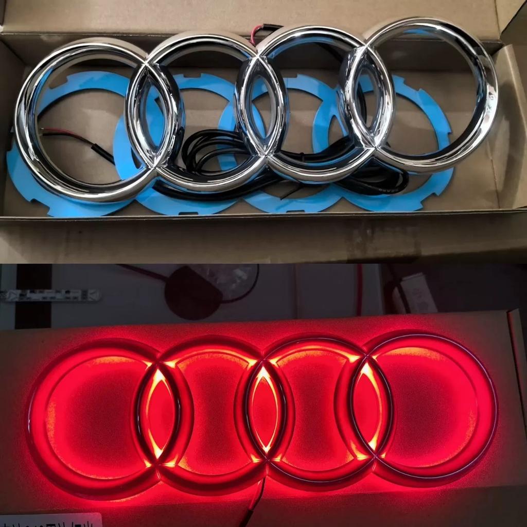 1pcs For B A3 A4 A5 A6 A7 A8 S3 S4 S5 S6 S7 Q3 Q5 Q7 Refitted LED emblem Lamp Car Front Grill 4Ring Logo LightDecoration