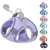 KUVEELA PET Small Dog Cat Medium Dog Harness Lead Set with Traction Rope Bib Belt Dog Wear with Reflective Strips Mesh Stylish Adjustable Walking Easy