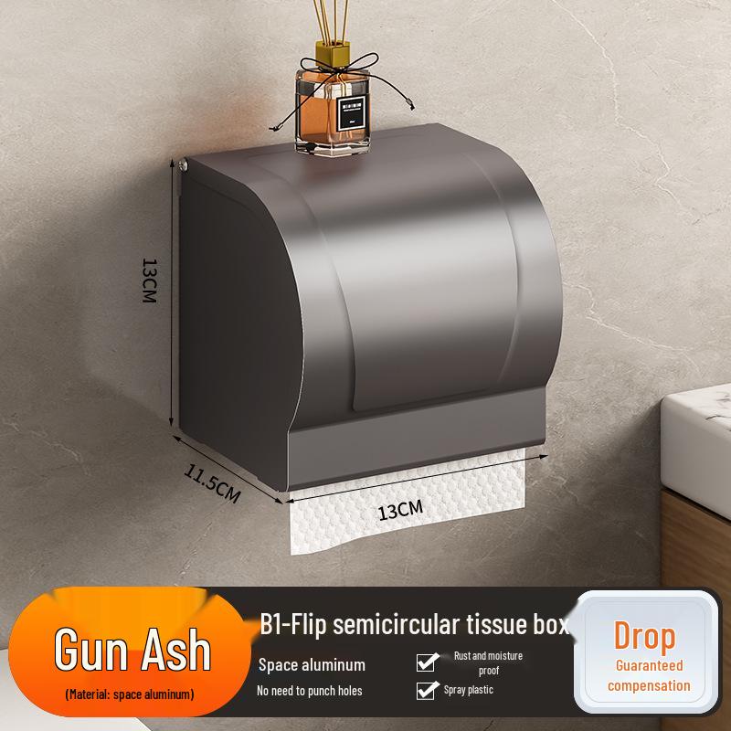 Настенный держатель для салфеток и полотенец без сверления, цвет оружейный серый