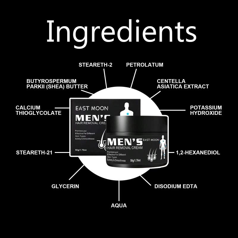Mens Painless Hair Removal Cream with Aloe Nourishing Non Irritating Body Lotion for Long Lasting Smooth Skin