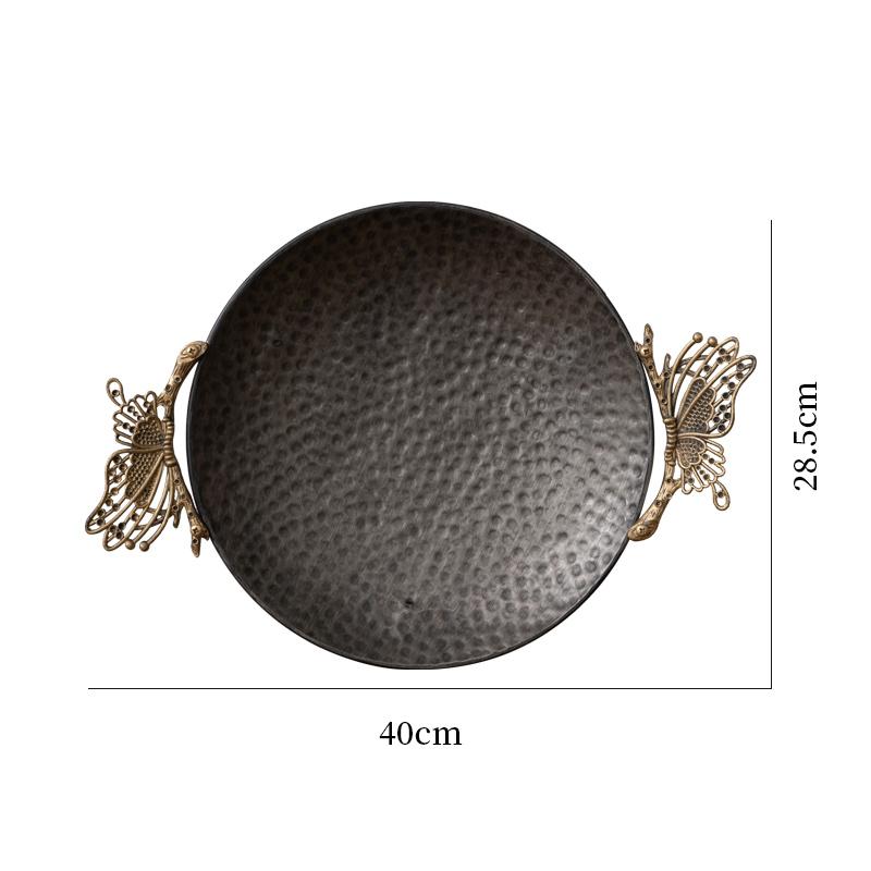 Ретро креативная декоративная утварь Бабочка Маленькая фруктовая ваза Гостиная Дом Кованая железная корзина для фруктов Тарелка для закусок Металлический поднос