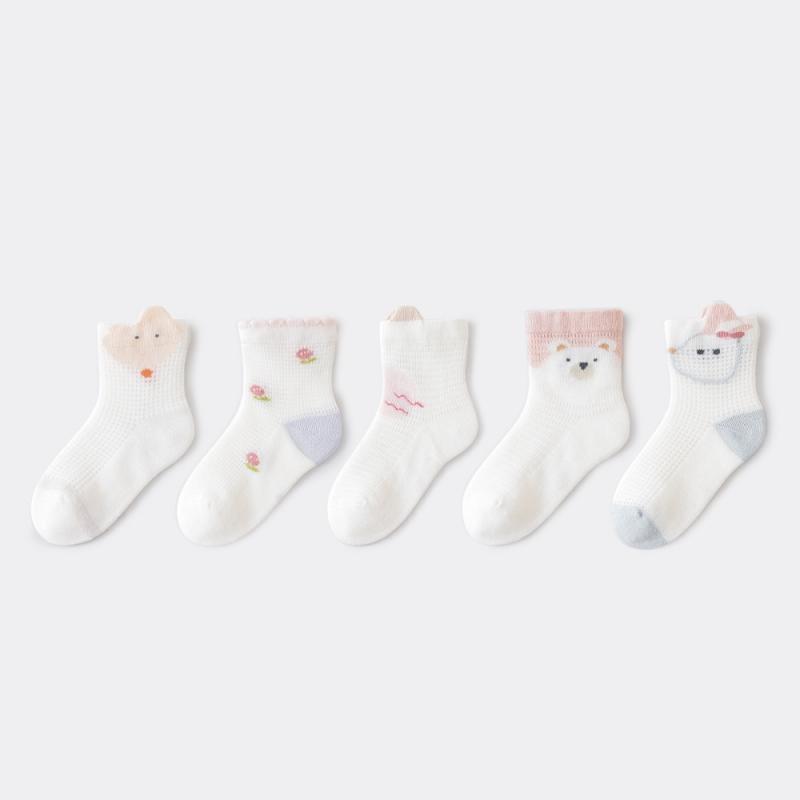 5 пар/комплект детские сетчатые носки для мальчиков и девочек хлопковые с рисунком мягкие тонкие детские носки для малышей аксессуары лето