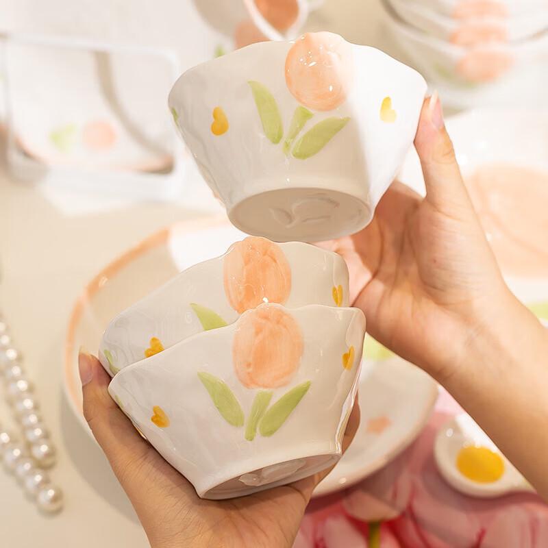 Вухэ Тюльпан Романтика Скандинавская Цветочная Керамическая Тарелка