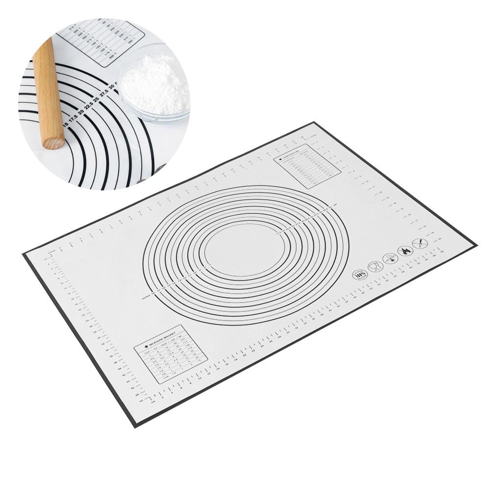 Нескользящий силиконовый коврик для замешивания теста с антипригарным покрытием и весами для кухни и выпечки