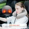 Travel Pillow With Massage,Memory Foam Neck Pillow For Sleeping Travel Neck Massage Pillow With Heat For Neck Pain Relief