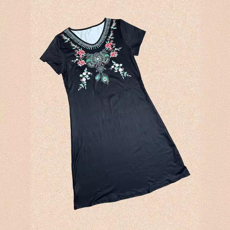 Летнее уличное женское платье класса А Элегантное платье с V-образным вырезом и короткими рукавами с цветочным принтом