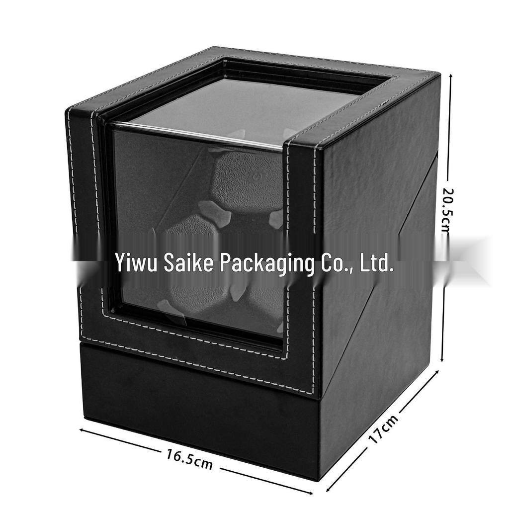 Premium Leather 3-Position Automatic Watch Winder with Open-Lid Auto-Stop Feature