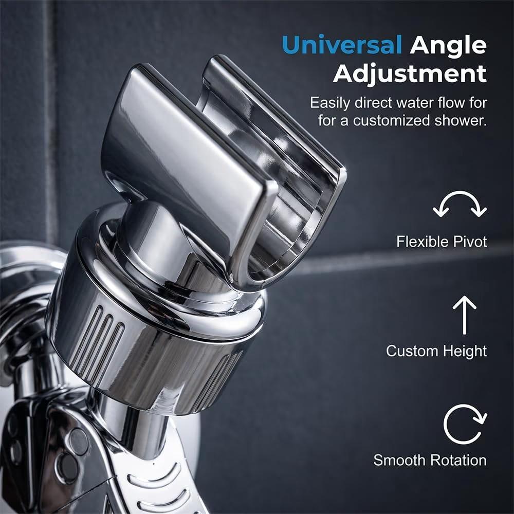 Adjustable Shower Head Holder with Suction Cup, Removable Wall Mount Bracket No Drill, Universal Handheld Shower Stand for Bathroom