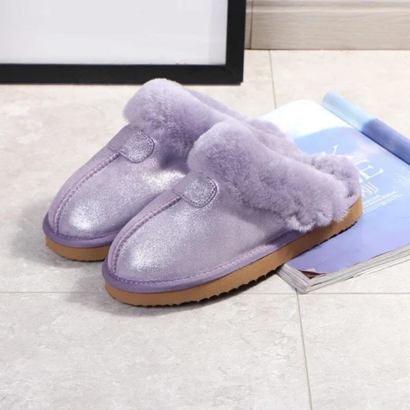 Новые тапочки из натурального овчинного меха, женские зимние тапочки, женские теплые домашние тапочки, мягкие шерстяные женские домашние тапочки