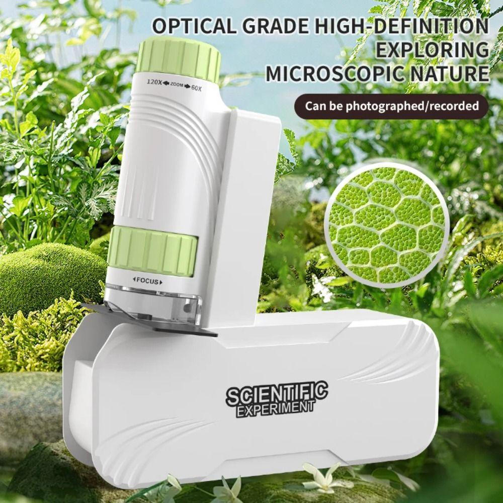Detachable Portable Handheld Microscope Toy 60x-120x Mini Microscope for Kids Outdoor