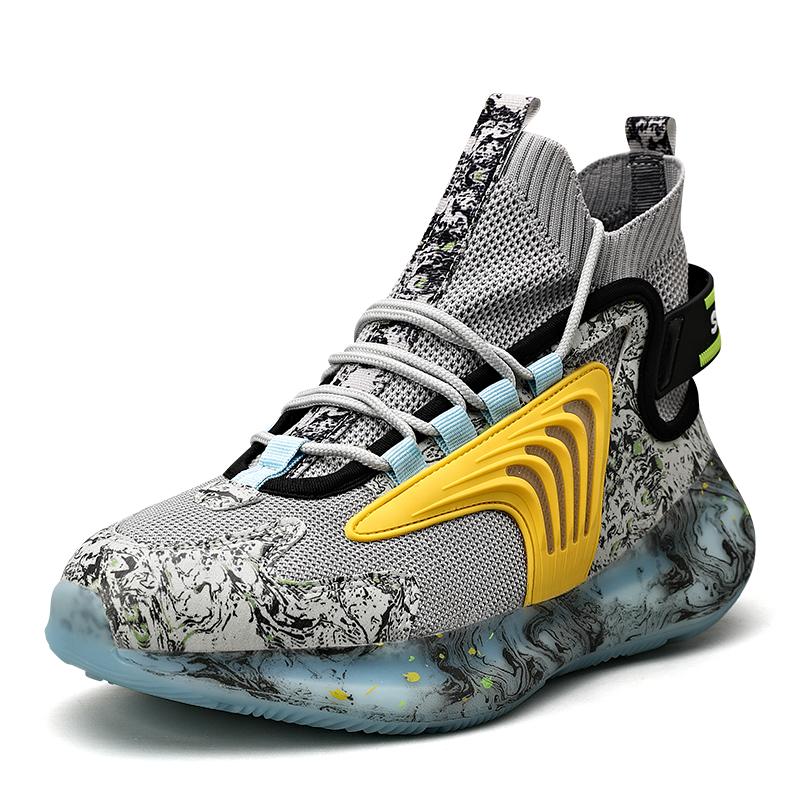 Мужская модная дышащая обувь большого размера с высоким берцем и сеткой