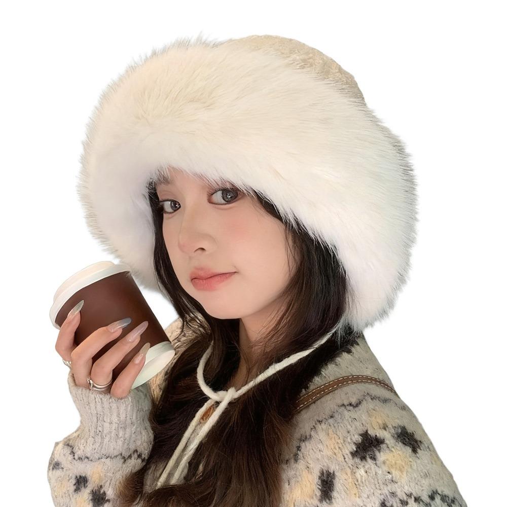 Warm Winter Plush Hat Thickened Ear Protection Hat Trendy Knit Hat  for Women