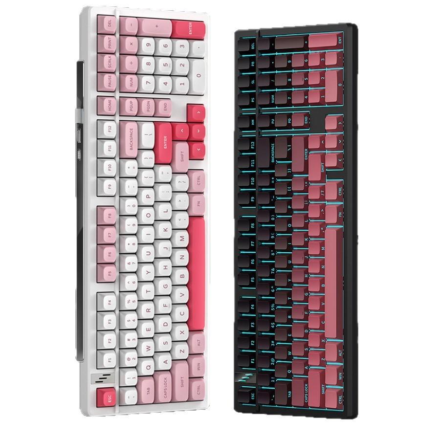 Механическая клавиатура K98 с раскладкой 98%, прокладкой, 3 режима, 98 RGB-подсвечиваемых клавиш, красный переключатель - Идеально для игр и офиса