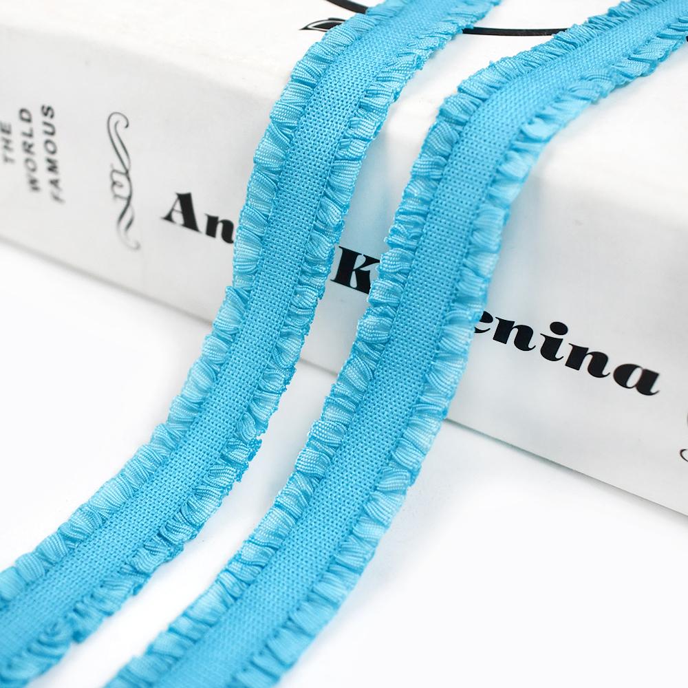 5/10 ярдов Meetee 12 мм эластичная лента с оборками, красочная плиссированная эластичная кружевная отделка, лента для головного убора, DIY швейные аксессуары для одежды