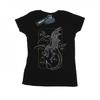 Womens/Ladies Dragon Line Art Cotton T-Shirt