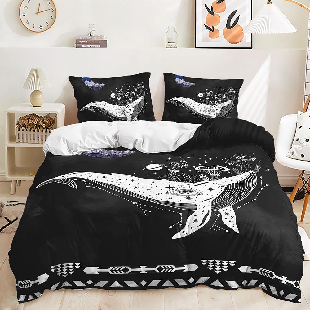 Bed Three-Piece Aquatic Animal Marine Quilt Cover 3D Digital Printing Kit