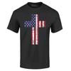 Distressed American Flag Cross T-shirt 4th of July Shirts