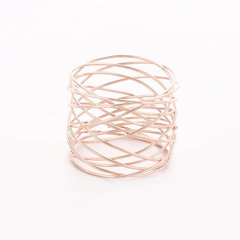 New Creative Mental Napkin Rings Art Circle Hollow Gold Round Western Handcrafted Home Weddings Table Decoration Napkin Rings