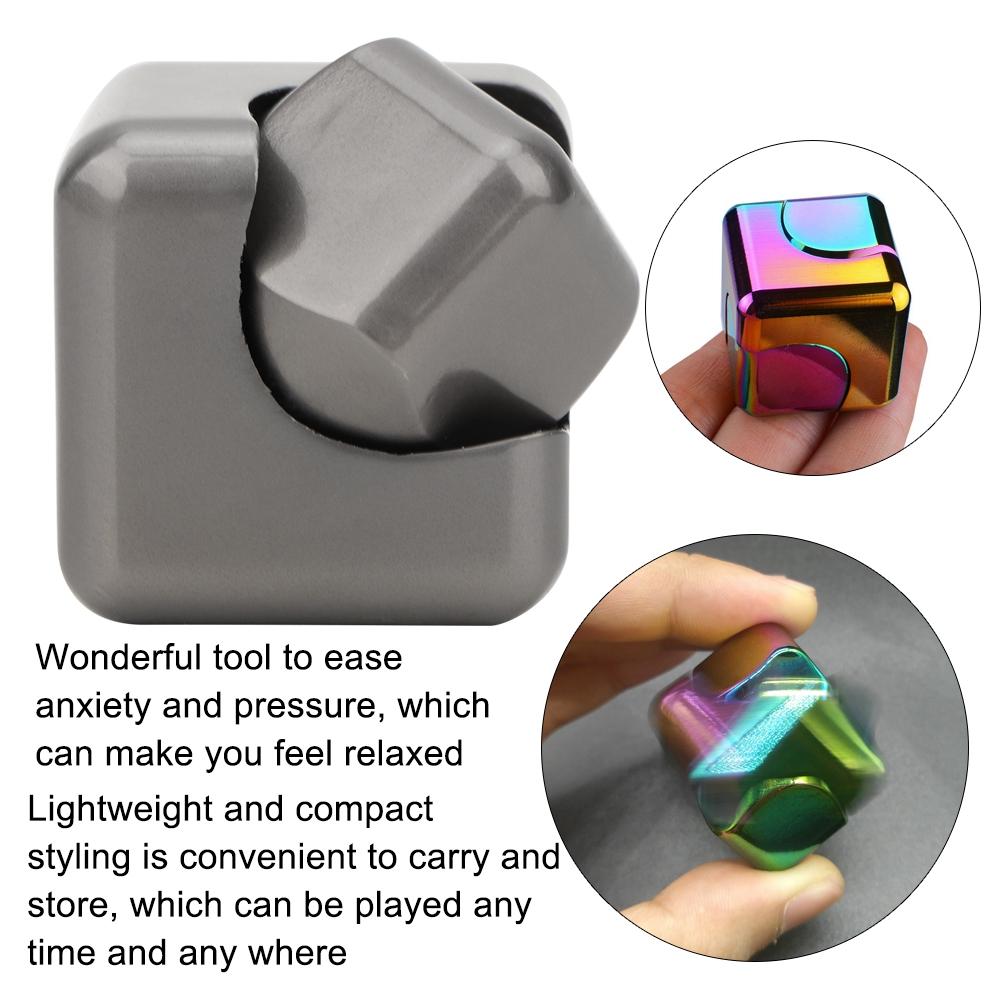 Красочный кубический квадратный ручной спиннер, гироскоп для пальцев, игрушки для снятия стресса и тревоги(Серый)